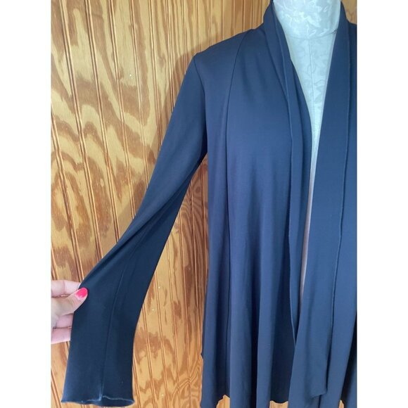 Cabi Waterfall Shawl Cardigan Open Front Long Sleeve Navy Blue Knit Size S - Picture 6 of 10
